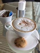 Latte and a cookie at the Hilton Hotel in Pattaya, Thailand